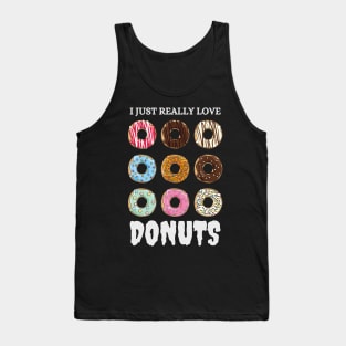 I Just Really Love Donuts Colorful Tank Top